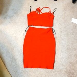Red stretch skirt